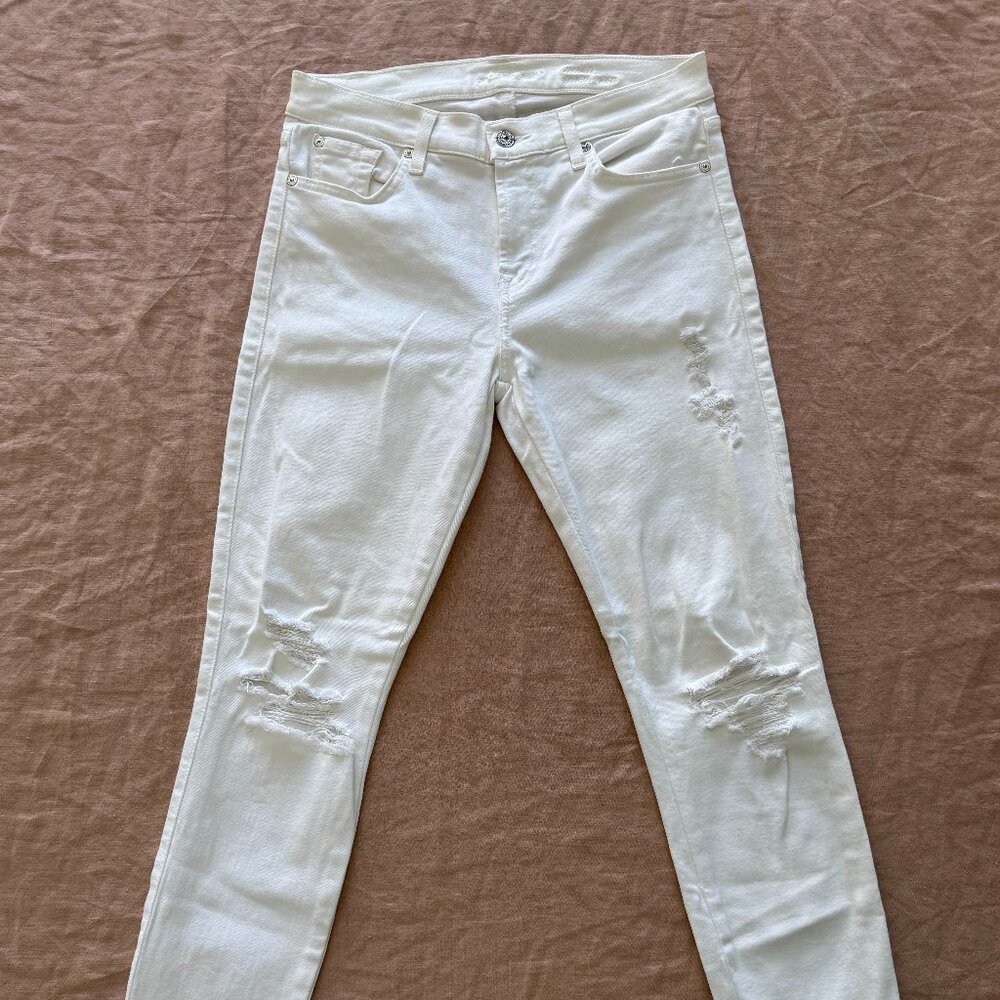 7 For All Mankind Gwenevere Distressed Crop Jeans
